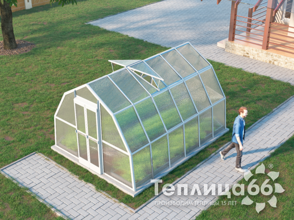 Теплица Рада Рица из поликарбоната, 3x4 метра, белая